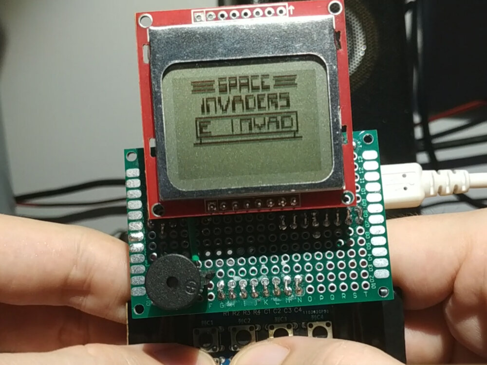 CHIP-8 with INVADERS ROM intro screen